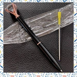 Diamond Top Black & Rose Gold METAL Ballpoint Pen Black Ink Refill PinkRainCloud